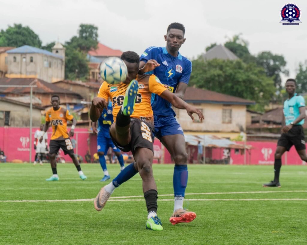 Action from the tie between FCFC, Star Sport Academy on Tuesday