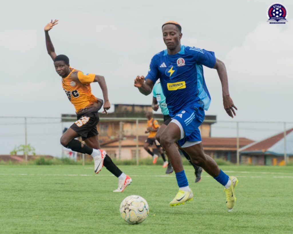 Action from the tie between FCFC, Star Sport Academy on Tuesday