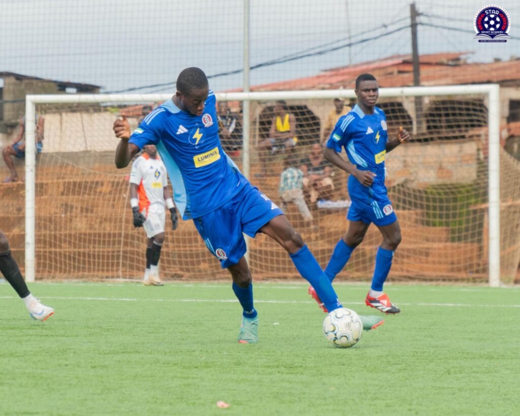 Action from the tie between FCFC, Star Sport Academy on Tuesday