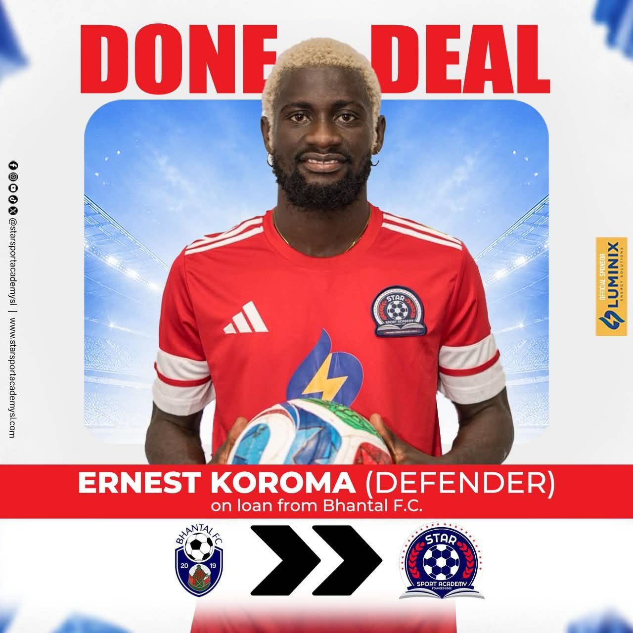 Defender Ernest Koroma Loan Deal has been Confirmed